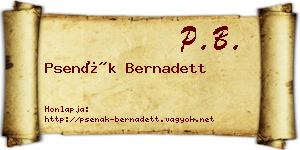 Psenák Bernadett névjegykártya