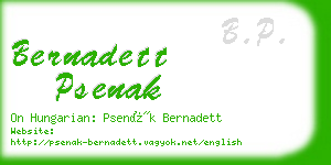 bernadett psenak business card